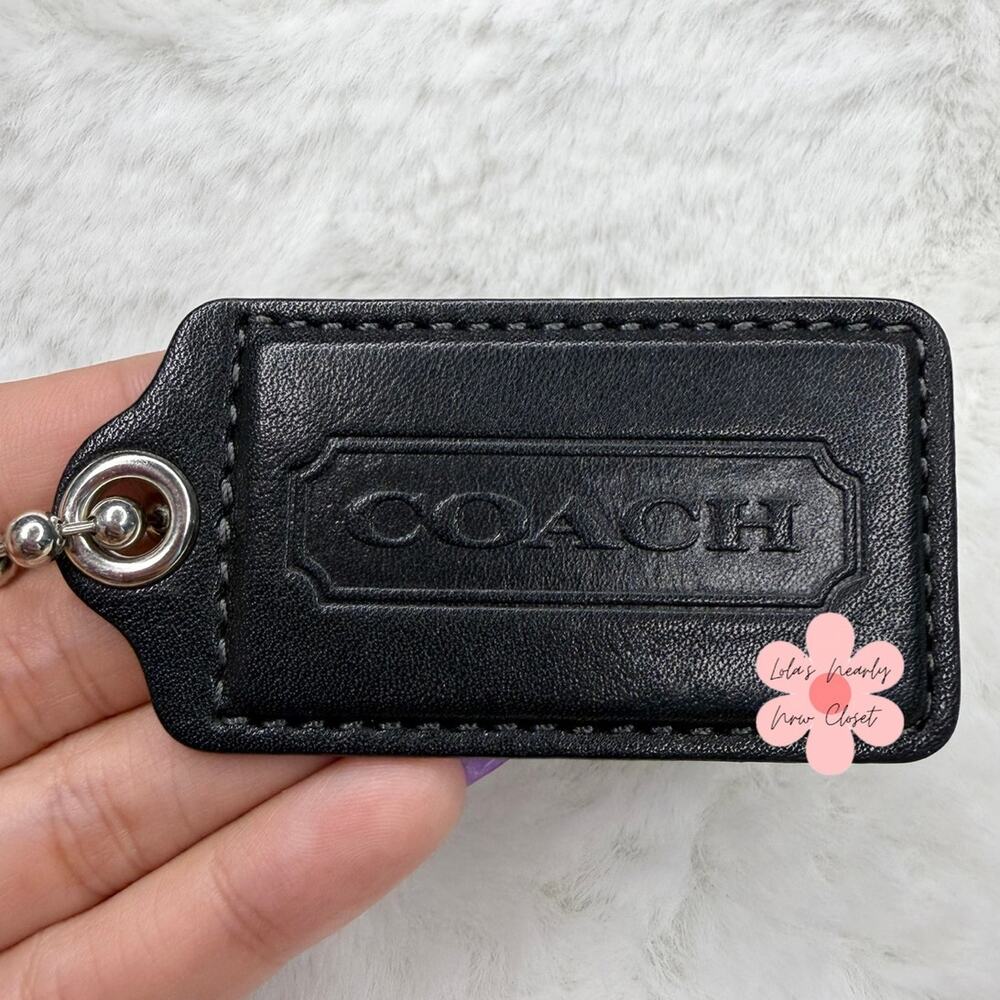 2.5" COACH Black Fob Bag Charm Hang tag Hangtag